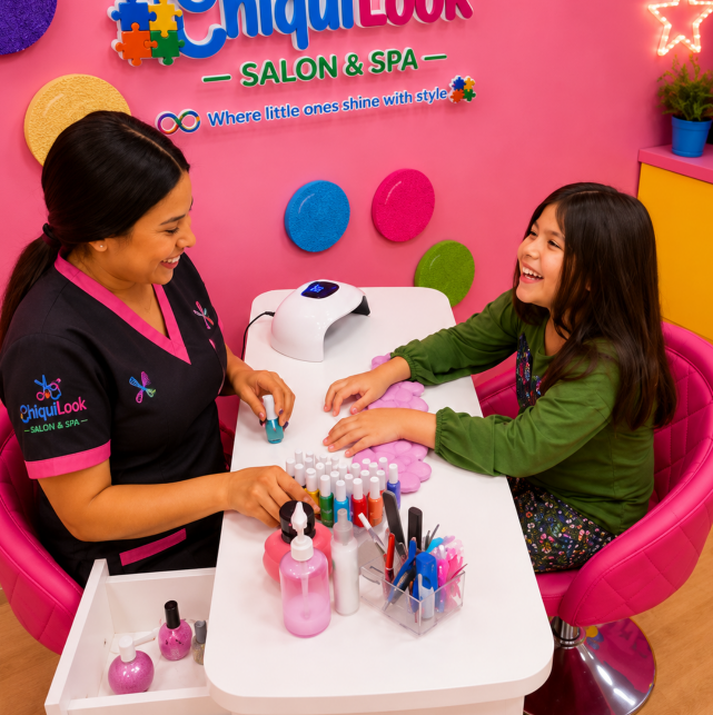 Kids manicure service at ChiquiLook Salon & Spa